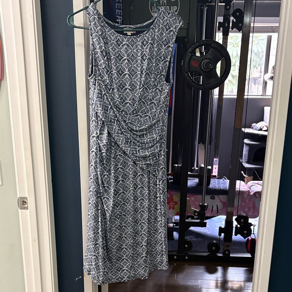 Kut from the Kloth Geometric Blue Maxi Dress